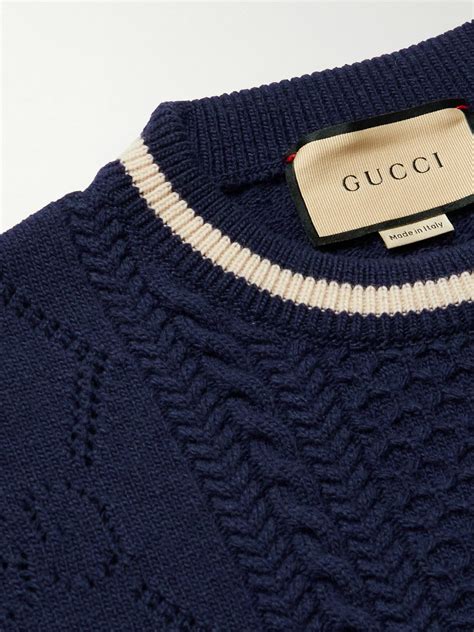 gucci cable and pointelle knit sweater|gucci sweater.